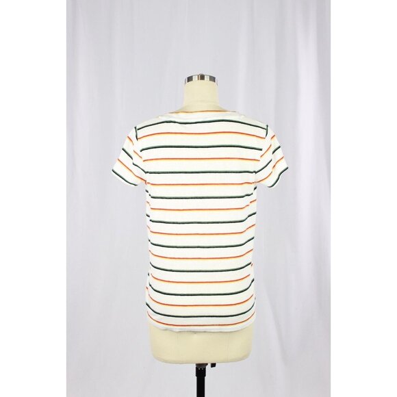 MADEWELL City Tee White Walcott Striped Linen Blend Scoop Neck T-Shirt, Size XS - Picture 6 of 13
